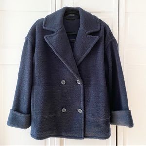 ATM Boucle Knit Peacoat in Navy